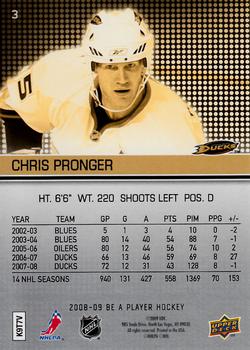 2008-09 Upper Deck Be a Player #3 Chris Pronger Back