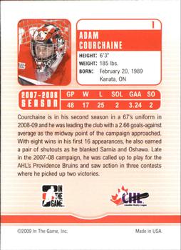 2008-09 In The Game Between The Pipes #1 Adam Courchaine Back