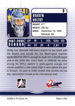2008-09 In The Game Between The Pipes #6 Braden Holtby Back