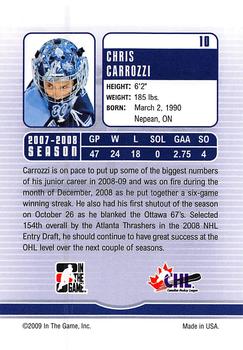 2008-09 In The Game Between The Pipes #10 Chris Carrozzi Back
