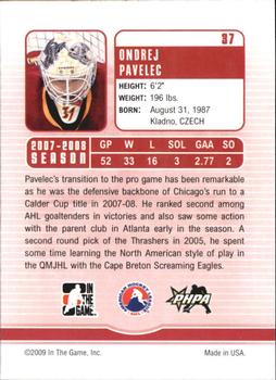2008-09 In The Game Between The Pipes #37 Ondrej Pavelec Back