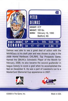 2008-09 In The Game Between The Pipes #40 Peter Delmas Back