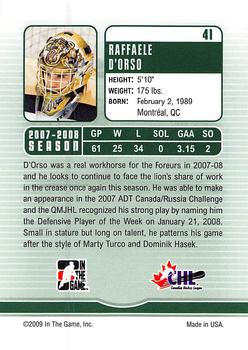 2008-09 In The Game Between The Pipes #41 Raffaele D'Orso Back