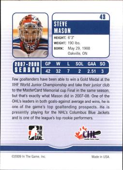 2008-09 In The Game Between The Pipes #43 Steve Mason Back
