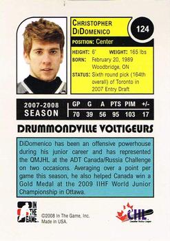 2008-09 In The Game Heroes and Prospects #124 Christopher DiDomenico Back