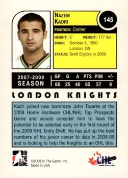 2008-09 In The Game Heroes and Prospects #145 Nazem Kadri Back