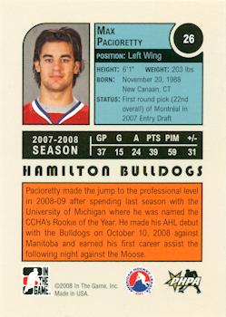 2008-09 In The Game Heroes and Prospects #26 Max Pacioretty Back