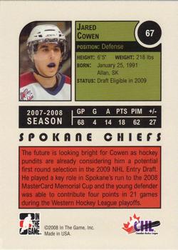 2008-09 In The Game Heroes and Prospects #67 Jared Cowen Back