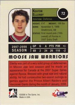2008-09 In The Game Heroes and Prospects #72 Keaton Ellerby Back