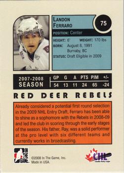 2008-09 In The Game Heroes and Prospects #75 Landon Ferraro Back