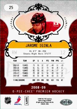 2008-09 O-Pee-Chee Premier #25 Jarome Iginla Back