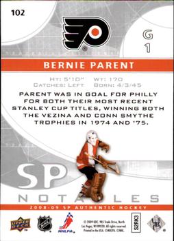 2008-09 SP Authentic #102 Bernie Parent Back