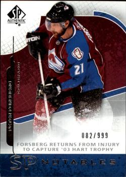 2008-09 SP Authentic #138 Peter Forsberg Front