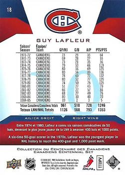 2008-09 Upper Deck Montreal Canadiens Centennial #18 Guy Lafleur Back