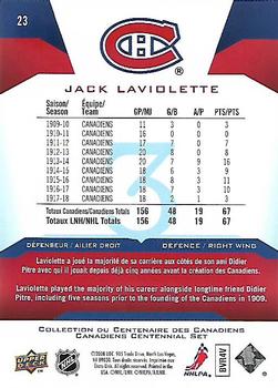 2008-09 Upper Deck Montreal Canadiens Centennial #23 Jack Laviolette Back