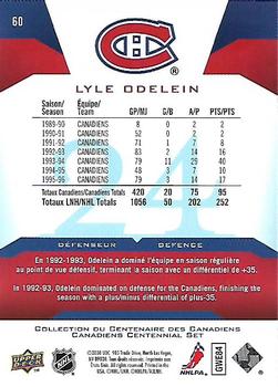 2008-09 Upper Deck Montreal Canadiens Centennial #60 Lyle Odelein Back