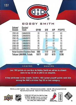 2008-09 Upper Deck Montreal Canadiens Centennial #137 Bobby Smith Back