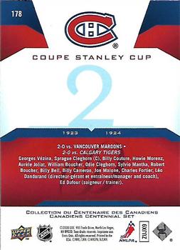 2008-09 Upper Deck Montreal Canadiens Centennial #178 Coupe Stanley Cup Back