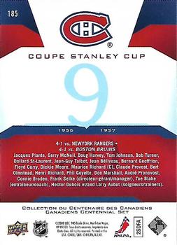 2008-09 Upper Deck Montreal Canadiens Centennial #185 Coupe Stanley Cup Back