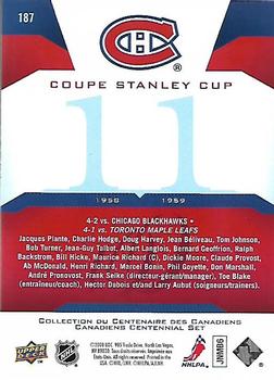 2008-09 Upper Deck Montreal Canadiens Centennial #187 Coupe Stanley Cup Back