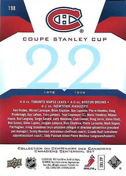 2008-09 Upper Deck Montreal Canadiens Centennial #198 Coupe Stanley Cup Back