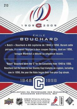 2008-09 Upper Deck Montreal Canadiens Centennial #213 Butch Bouchard Back