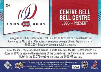 2008-09 Upper Deck Montreal Canadiens Centennial #234 Bell Centre Back