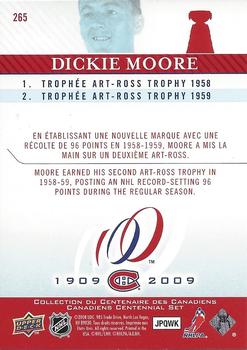 2008-09 Upper Deck Montreal Canadiens Centennial #265 Dickie Moore Back