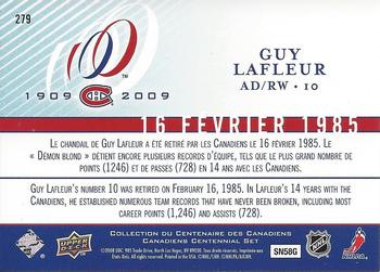 2008-09 Upper Deck Montreal Canadiens Centennial #279 Guy Lafleur Back