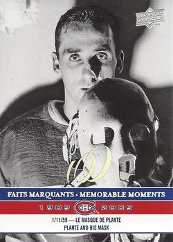 2008-09 Upper Deck Montreal Canadiens Centennial #292 Jacques Plante Front