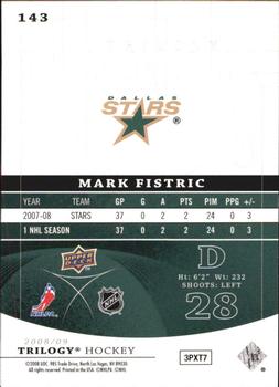 2008-09 Upper Deck Trilogy #143 Mark Fistric Back