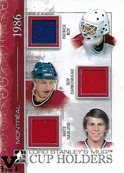 2013-14 In The Game Lord Stanley's Mug - Cup Holders Silver #CH-48 Patrick Roy / Guy Carbonneau / Mats Naslund Front