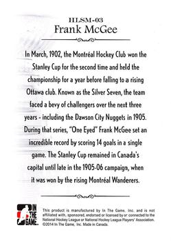 2013-14 In The Game Lord Stanley's Mug - History of Lord Stanley's Mug #HLSM-03 Frank McGee Back
