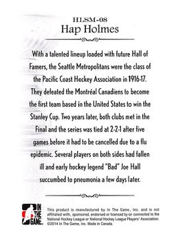 2013-14 In The Game Lord Stanley's Mug - History of Lord Stanley's Mug #HLSM-08 Hap Holmes Back