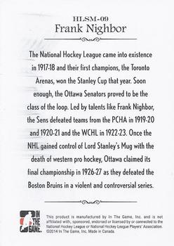 2013-14 In The Game Lord Stanley's Mug - History of Lord Stanley's Mug #HLSM-09 Frank Nighbor Back