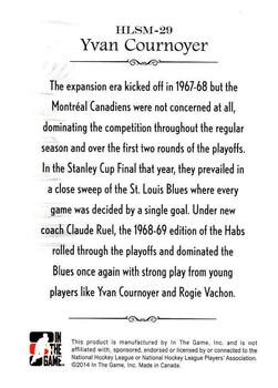 2013-14 In The Game Lord Stanley's Mug - History of Lord Stanley's Mug #HLSM-29 Yvan Cournoyer Back