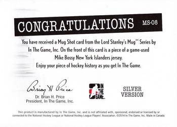 2013-14 In The Game Lord Stanley's Mug - Mug Shots Jerseys #MS-08 Mike Bossy Back