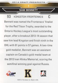 2014 In The Game Draft Prospects #1 Sam Bennett Back