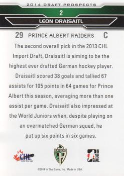 2014 In The Game Draft Prospects #2 Leon Draisaitl Back