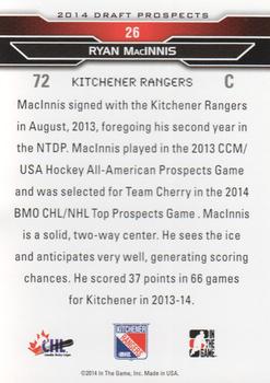 2014 In The Game Draft Prospects #26 Ryan MacInnis Back