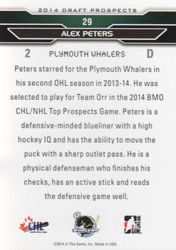 2014 In The Game Draft Prospects #29 Alex Peters Back