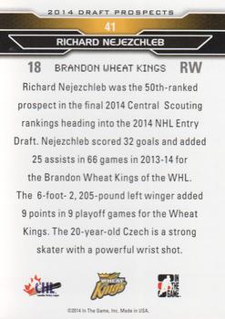 2014 In The Game Draft Prospects #41 Richard Nejezchleb Back