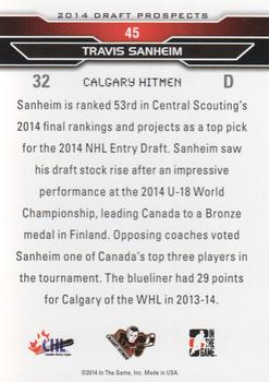 2014 In The Game Draft Prospects #45 Travis Sanheim Back