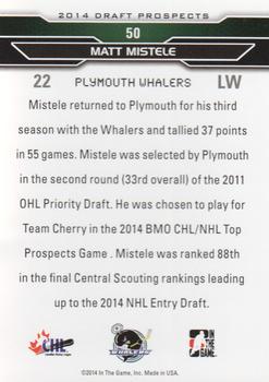 2014 In The Game Draft Prospects #50 Matt Mistele Back