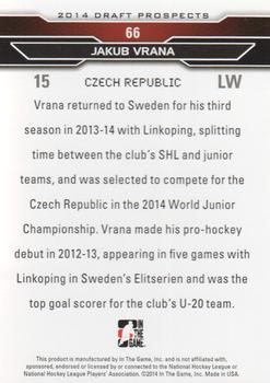2014 In The Game Draft Prospects #66 Jakub Vrana Back