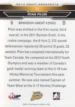 2014 In The Game Draft Prospects #77 Ryan Pilon Back