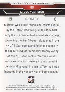 2014 In The Game Draft Prospects #88 Steve Yzerman Back