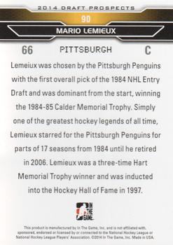 2014 In The Game Draft Prospects #90 Mario Lemieux Back