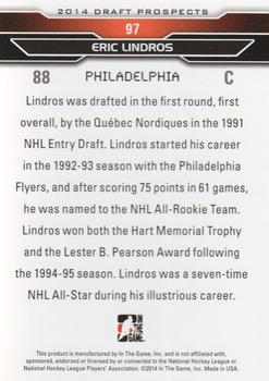 2014 In The Game Draft Prospects #97 Eric Lindros Back