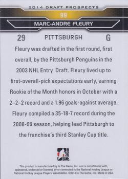 2014 In The Game Draft Prospects #99 Marc-Andre Fleury Back